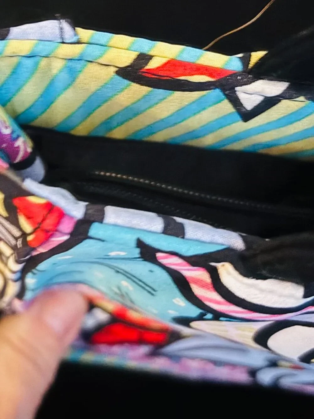 Super RARE! Nicole Miller × Britto Collab Silk Pop Art Handbag (Circa 1999–2001) - Picture 9 of 16